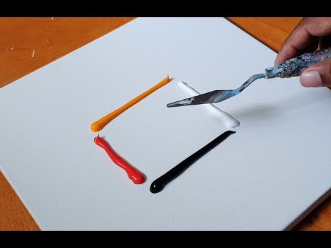 How to Paint Easy Abstract Painting / For beginners / Demo / Satisfying /Daily Art Therapy/Day #0104