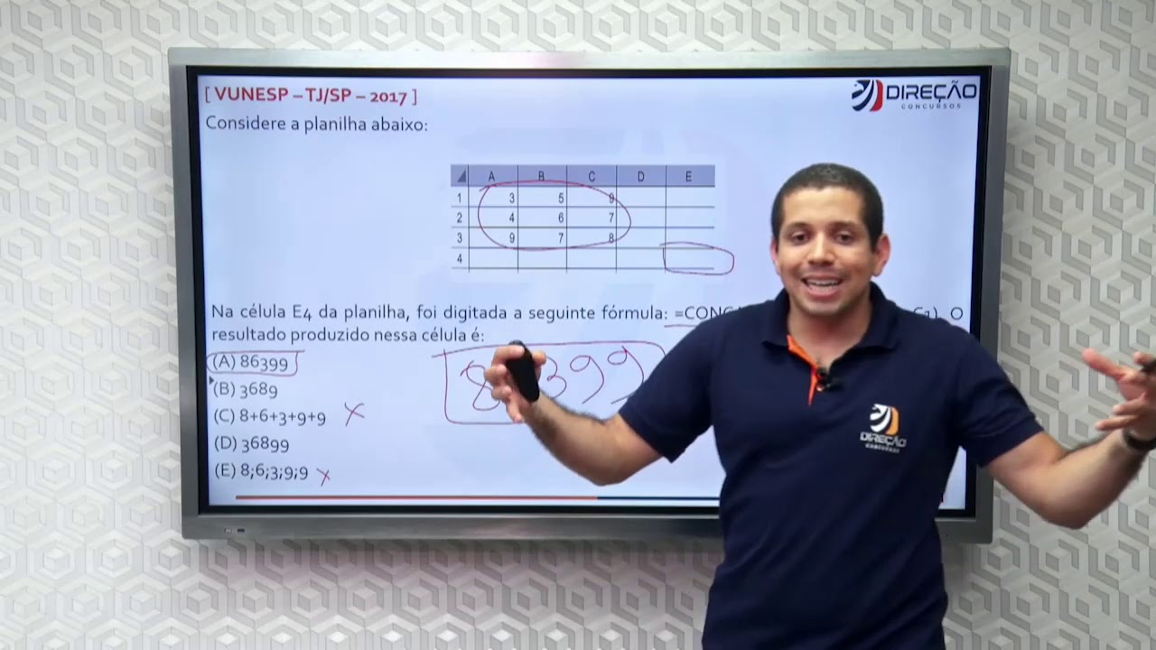 Concurso TJ SP: Finalmente Escrevente - Informática (Excel) - continuação