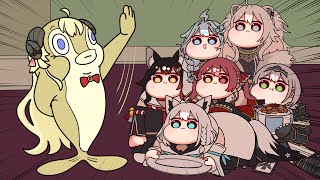 【手描きパロ】さかなダンスを踊るわため〜ボツ案添えて〜【角巻わため/獅白ぼたん/ホロライブ】⚠トレス注意