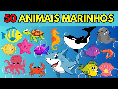 Descubra 50 animais marinhos - Vídeo educativo para crianças!