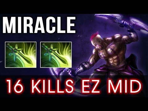 Dota 2 Miracle Anti Mage Mid Lane - 16 Kills EZ Mid with X2 Butterfly