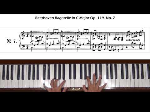 Beethoven Bagatelle Op. 119, No. 7 in C Major Piano Tutorial