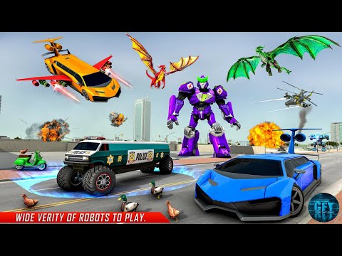New Game Bus Robot Transformation Simulator Robot City War IOS / Android