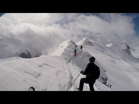 Skiing Roche De Mio Ridge, La Plagne, Mar 2020