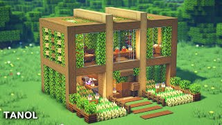 ⚒️ Minecraft : How To Build a Luxury Survival Wooden Modern House_[마인크래프트 건축 : 고급 야생 나무 모던하우스 만들기]