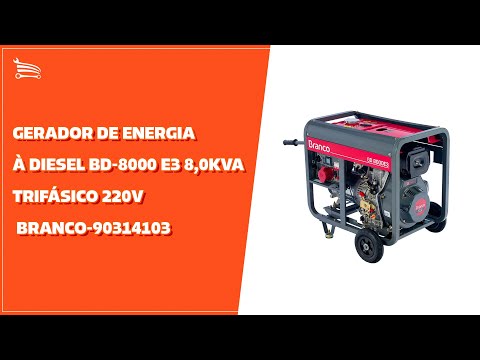 Gerador de Energia à Diesel BD-8000 E3 8,0kVA Trifásico 380V Partida Elétrica - Video