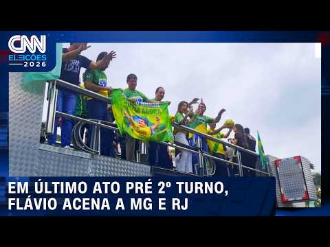 Eleições 2026: Flávio acena a MG e RJ em último ato antes do 2º turno | CNN PRIME TIME