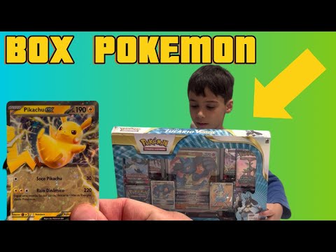 GANHEI UM BOX DE CARTAS DO POKÉMON DO LUCÁRIO!