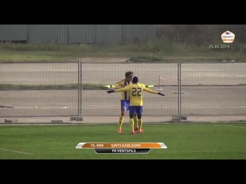 25.10.14 GIRTS KARLSON scores goal vs Sconto FC_video sportacentrs.com