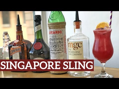 Singapore Sling Cocktail Recipe from the Raffles Hotel, Singapore