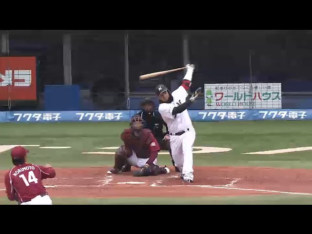【1回裏】マリーンズ・クルーズ フェンス直撃の2点タイムリーヒット!! 2015/4/4 M-E
