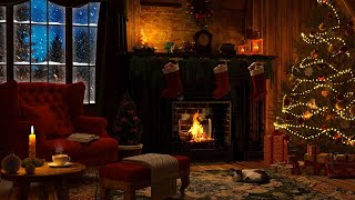 Instrumental Christmas Music with Crackling Fireplace | Christmas Ambience 24/7