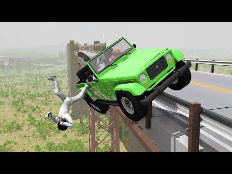 Collapsing Bridge Pileup Car Crashes #7 - BeamNG DRIVE | SmashChan