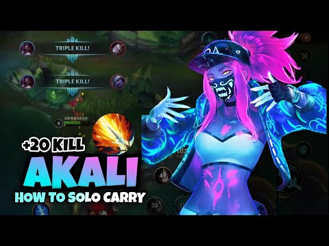 WILD RIFT AKALI : HOW TO SOLO CARRY INSANE BURST | WILD RIFT AKALI BUILD & RUNES | #akali #wildrift
