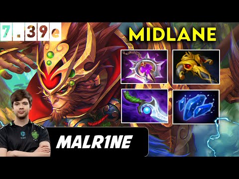 Malr1ne Monkey King Midlane - Dota 2 patch 7.39e Pro player Gameplay