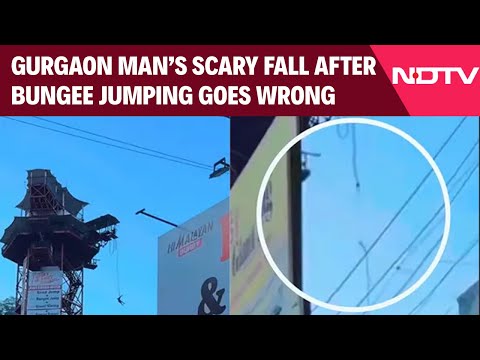 Rishikesh Bungee Jumping Video | Gurugram Man Survives Fall After Bungee Jumping Goes Wrong 
