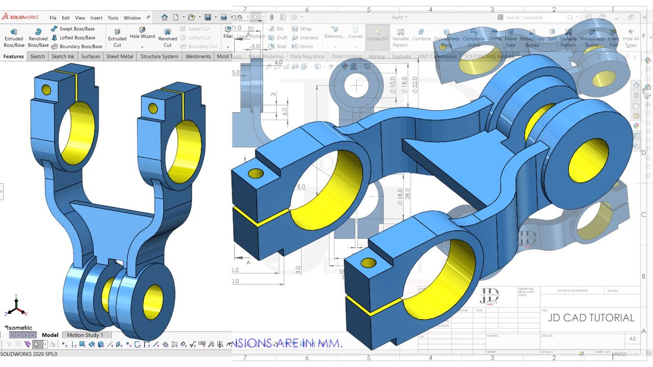 Solidworks Tutorial Advanced Exercise | Tips and Tricks | Free Courses सीखिए