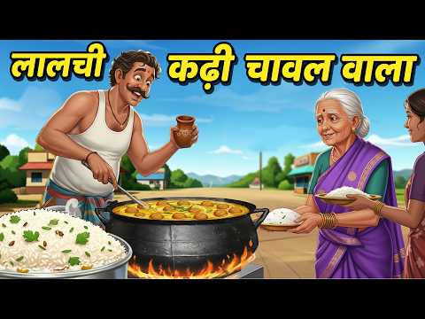 गांव मे कढ़ी चावल वाला | GAON ME KADHI CHAWAL WALA | HINDI KAHANIYA | CARTOON STORY | HINDI STORIES |
