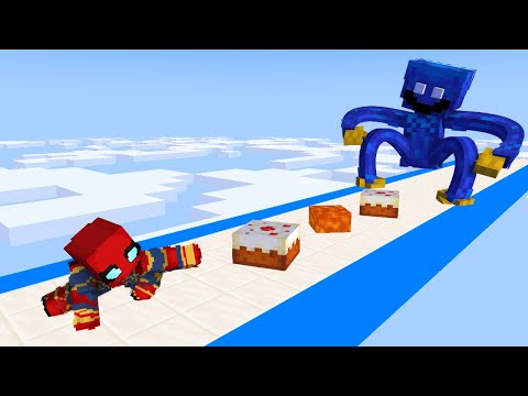 Monster School : Spider Man vs Huggy Wuggy Temple Run Challenge