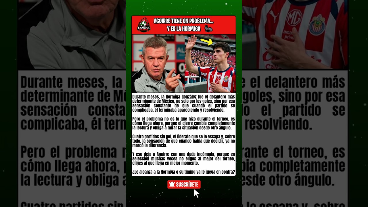 🚨 BOMBAZO: AGUIRRE tiene un PROBLEMA con la HORMIGA… llega en el PEOR MOMENTO