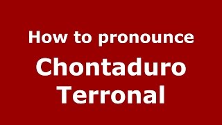 How to pronounce Chontaduro Terronal