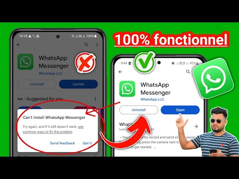 Comment résoudre l'erreur Impossible d'installer WhatsApp Messenger sur GOOGLE Play Store (2024)