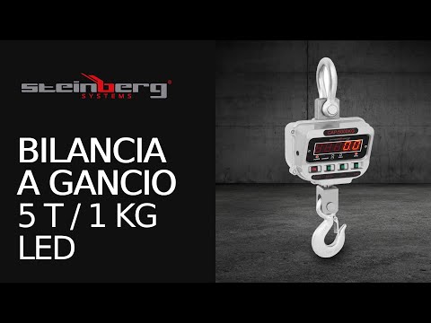 Video - Bilancia a gancio - 5 t / 1 kg - LED