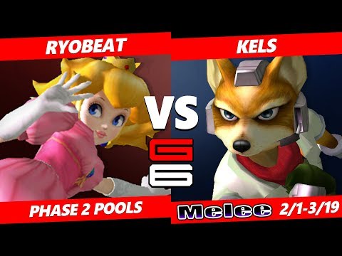 Genesis 6 SSBM - Ryobeat (Peach) VS Kels (Fox) Smash Melee R2 Pools