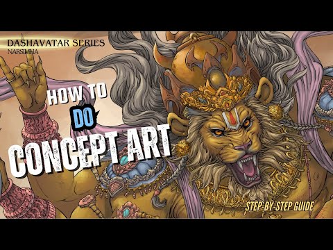 Narsimha Avatar Concept Art | Dashavatar Series | Dilip Chaubey School of Art