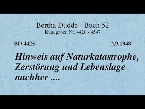 BD 4425 - HINWEIS AUF NATURKATASTROPHE, ZERSTÖRUNG UND LEBENSLAGE NACHHER ....
