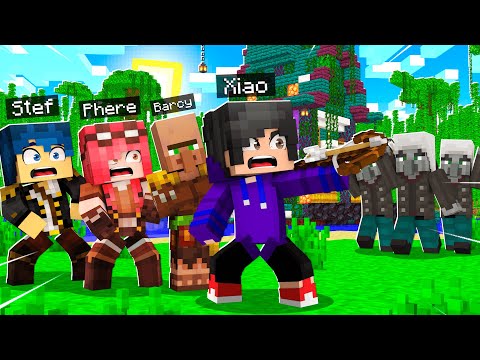 I SAVED STEF AND PHERE'S HOUSE FROM PILLAGERS in BIG VANILLA!! - Minecraft