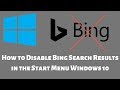 How to Disable Bing Search Results in Windows 10 Start Menu 2019 How to Disable Bing Search Results in Windows 10 Start Menu 2019