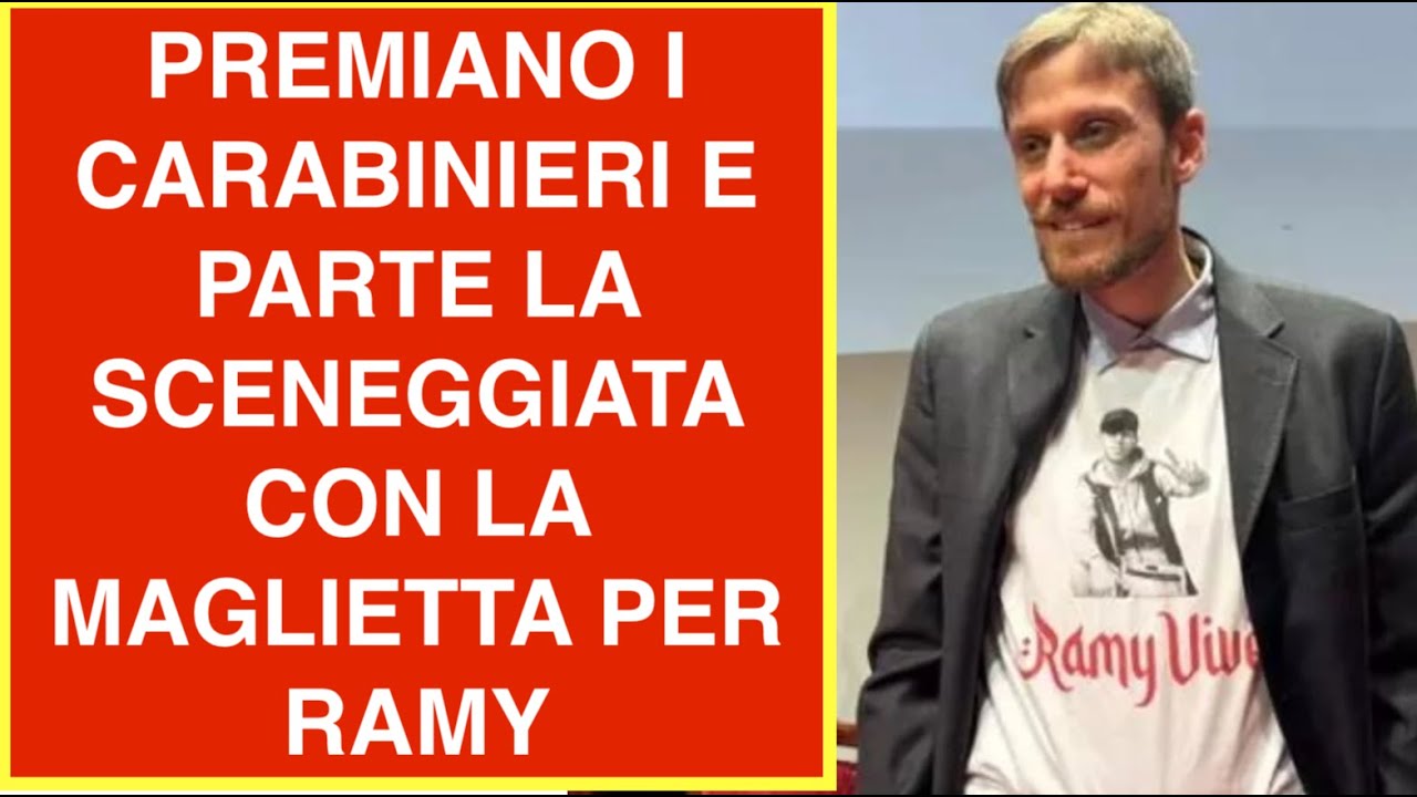 PREMIANO I CARABINIERI E PARTE LA SCENEGGIATA CON LA MAGLIETTA PER RAMY