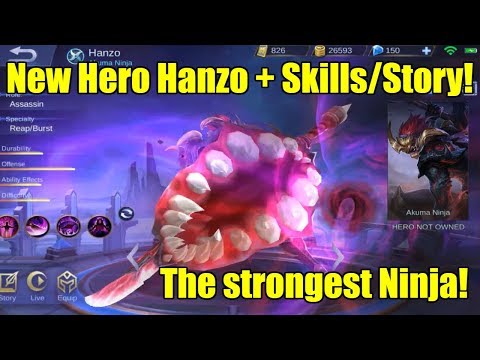 Mobile Legends - NEW HERO HANZO (ASSASSIN)! THE STRONGEST NINJA IS HERE!