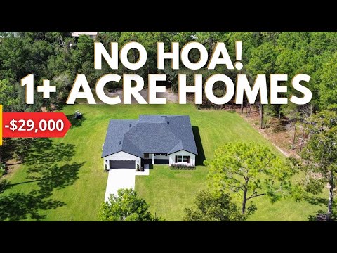 Beautiful Brand New Florida Homes For Sale With 1+ Acres of Land With NO HOA In 2025! Must See Tour!