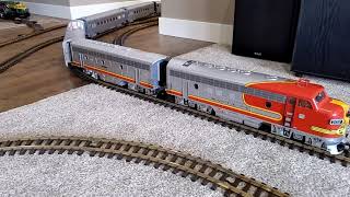 Model train video of the Santa Fe Super Chief running inside my house