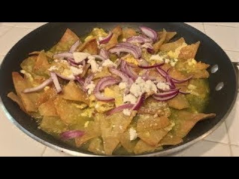 Chilaquiles verdes con huevo paso a paso súper ricos 👌how to make chilaquiles verdes