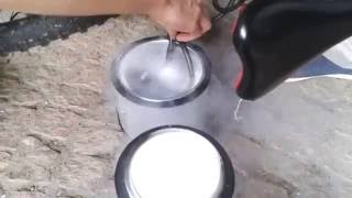 opening a bicycle lock with liquid nitrogen