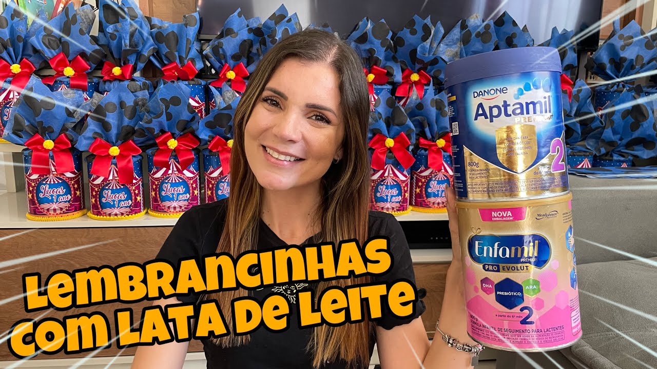 COMO FAZER LEMBRANCINHAS / CENTRO DE MESA COM LATA DE LEITE / GASTANDO POUCO - FICOU PERFEITO
