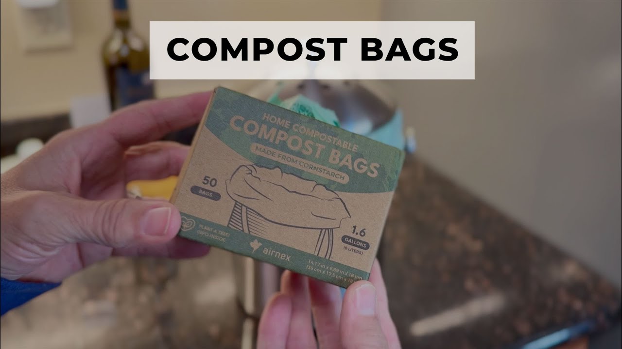 Compostable Bags for 1.6 Gal Countertop Compost Bin, Cornstarch Compost Trash Bags