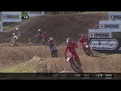 MXGP of Latvia Evgeny Bobryshev and Jeremy Van Horebeek fight for 4th place