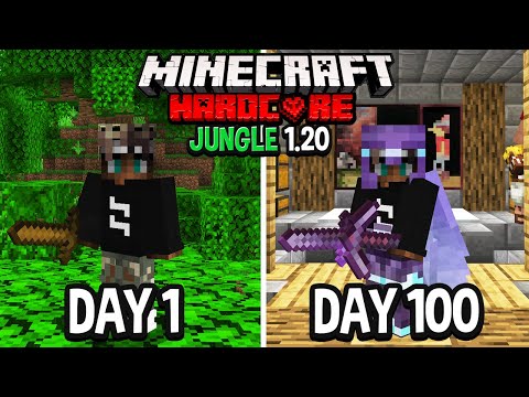 I Survived 100 Days in a JUNGLE WORLD in 1.20 HARDCORE Minecraft!