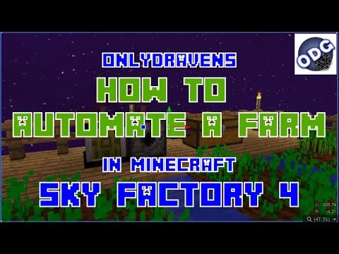 Minecraft - Sky Factory 4 - How to Automate a Farm Using a Harvester