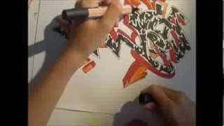 speed drawing graff facile à faire/ commande ELISA /rouge noir jaune orange...