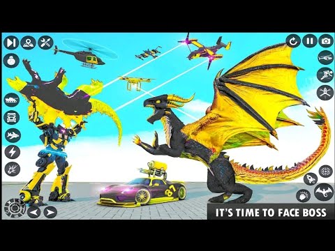 Transforming robot battle of dragon car robot games as robot car transformation
