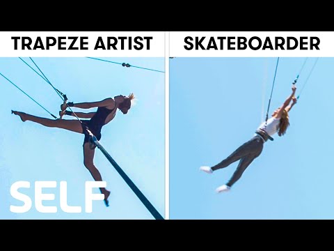 Skateboarders Try to Keep Up With Trapeze Artists | SELF
