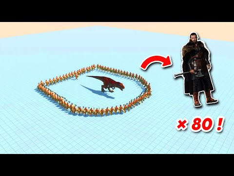 80 Vikings VS Every Unit ! Animal Revolt Battle Simulator - ARBS