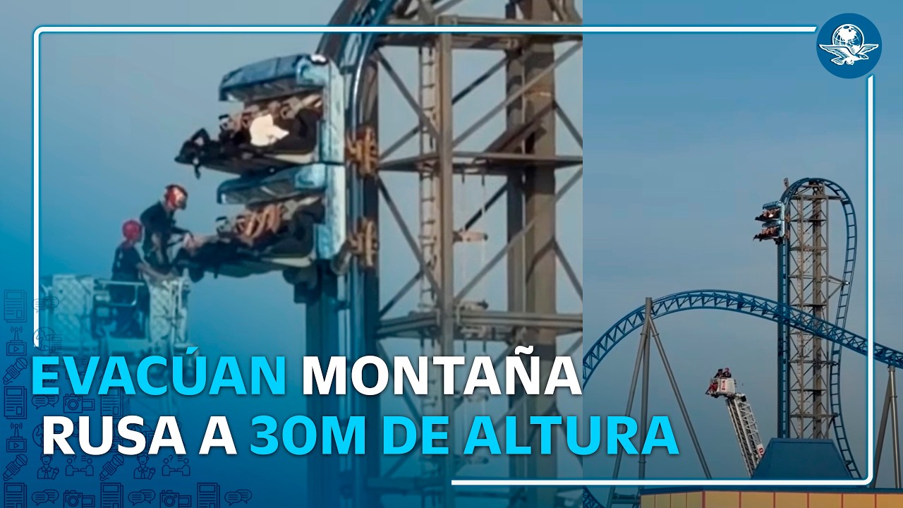 ¡Terror a 30 metros de altura! Estudiantes quedan atrapados en montaña rusa