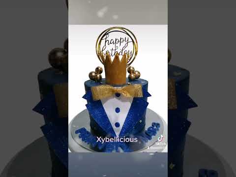 Prince Cake Design #chocomoistcake #birthdaycake #pastillasfondant #pastillas #bluegoldcake