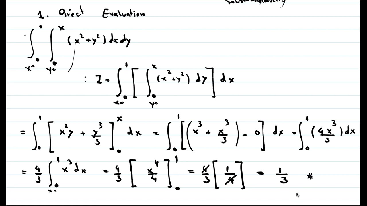 DOUBLE INTEGRATION: Solution by Direct Evaluation Method (Introd.)